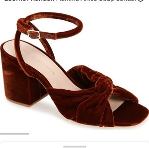 Loeffler Randall Fiamma Sienna Knot Mid-Hell Sandal Velvet 9.0